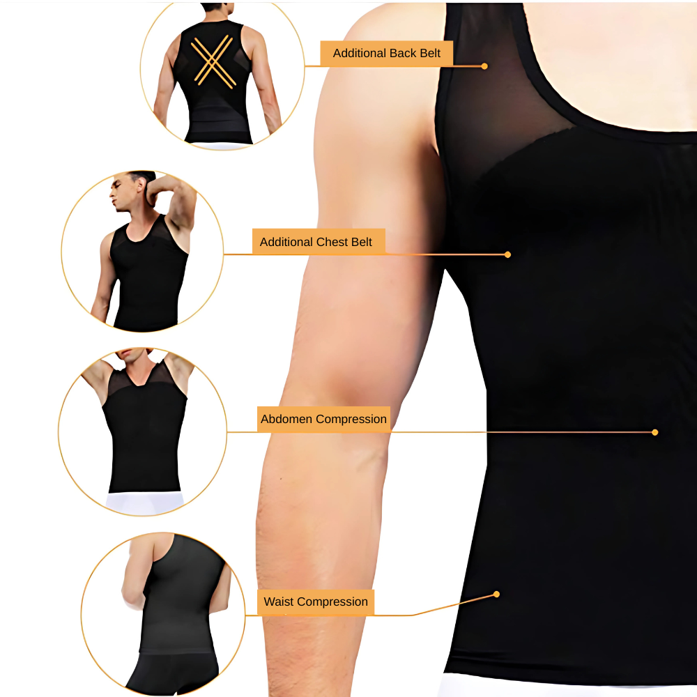 Men's Compression Tank Top | Breathable Mesh & Tummy Control