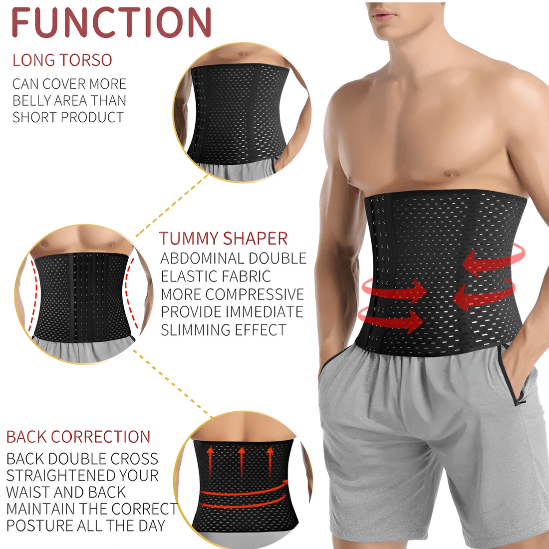 Men's High Compression Slimming Corset | Transform Physique, Boost ...