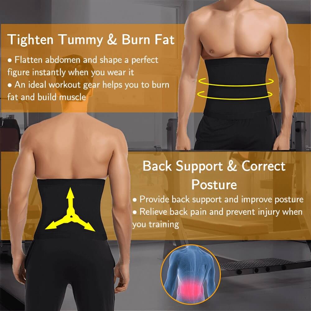 ThermoCore: Men's Waist Trainer Fat Burning Sweat Belt - ToneArmor
