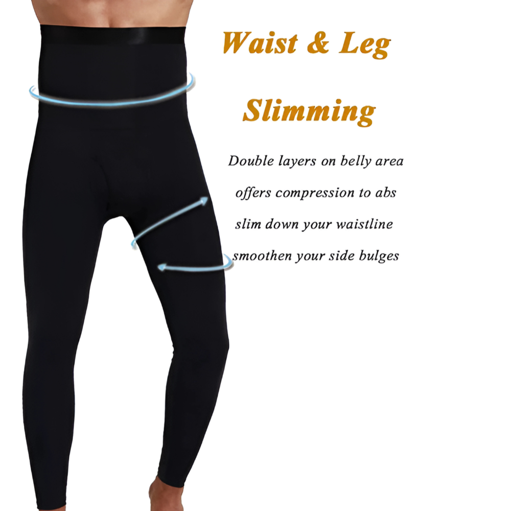 Men's High-Waist Compression Leggings | Supportive Fit & Core Stability