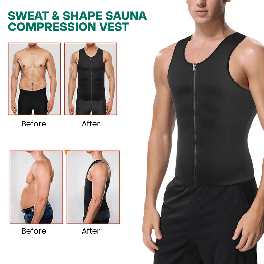 SweatMax: Men’s Sweat & Shape Sauna Compression Vest - ToneArmor