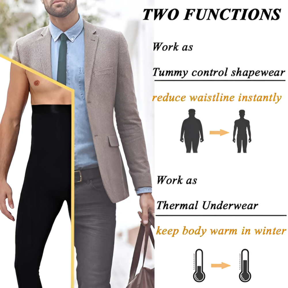 Men's High-Waist Compression Leggings | Supportive Fit & Core Stability