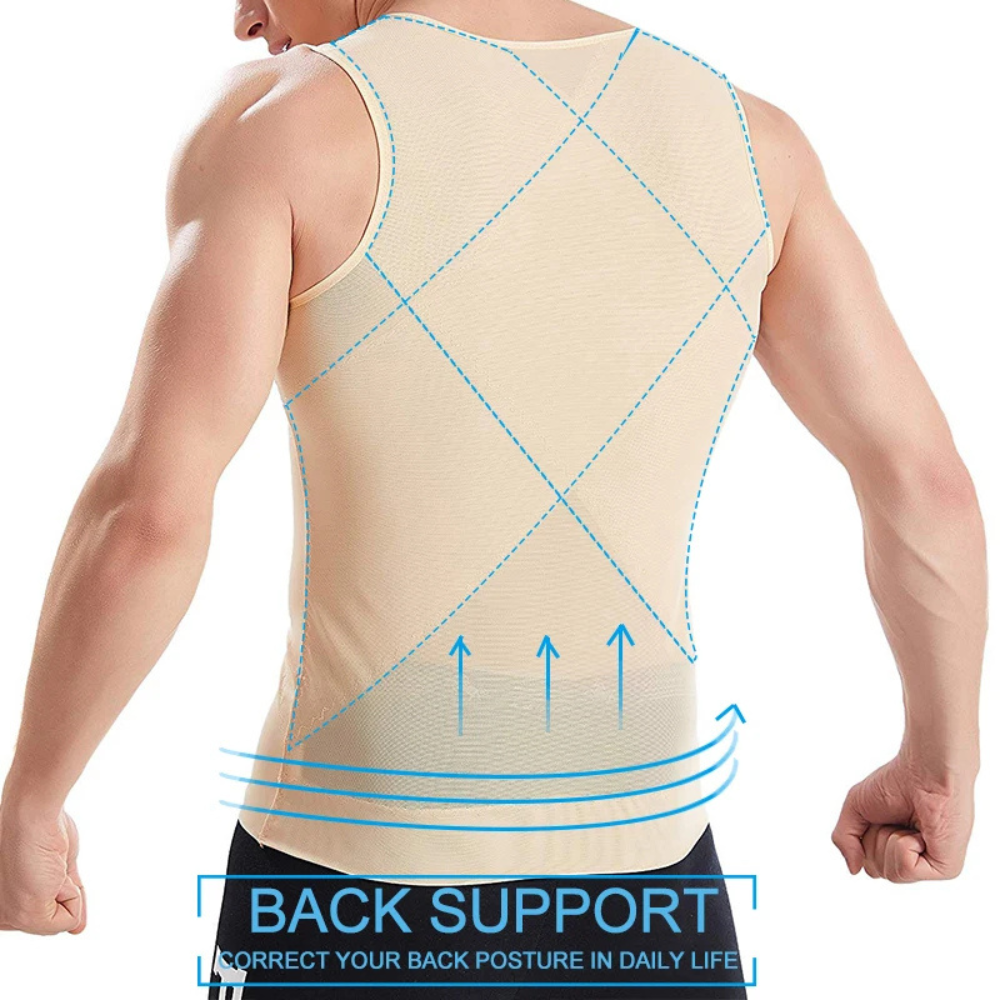 CoreFit Zip: Men’s Compression Vest For Posture Support & Core Control