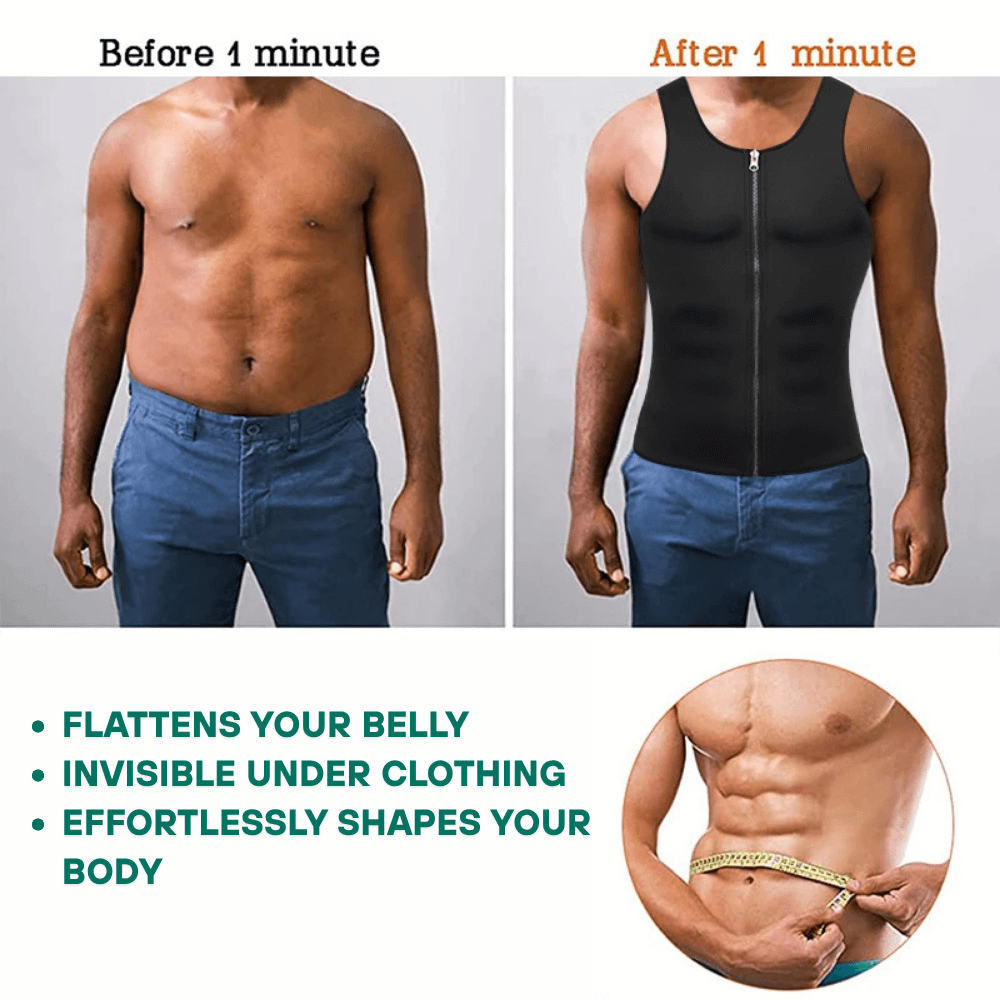 SweatMax: Men’s Sweat & Shape Sauna Compression Vest - ToneArmor