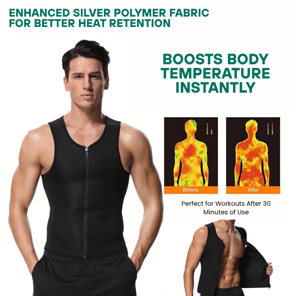 SweatMax: Men’s Sweat & Shape Sauna Compression Vest - ToneArmor