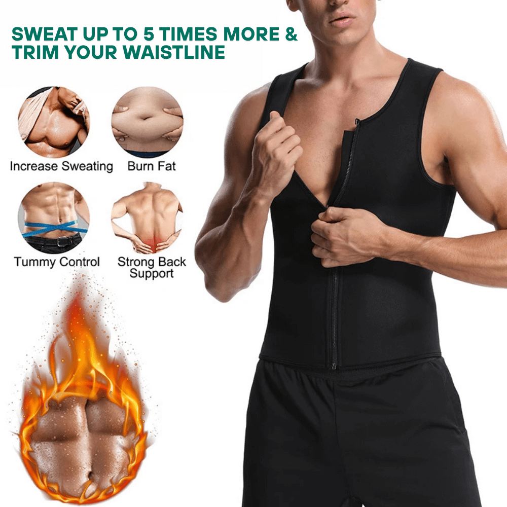 SweatMax: Men’s Sweat & Shape Sauna Compression Vest - ToneArmor