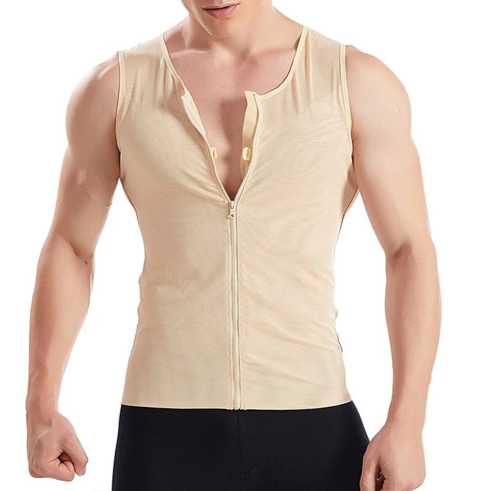 CoreFit Zip: Men’s Compression Vest For Posture Support & Core Control