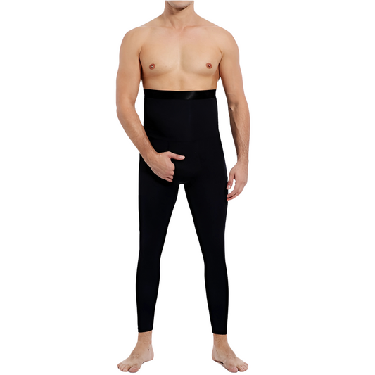 Men's High-Waist Compression Leggings | Supportive Fit & Core Stability