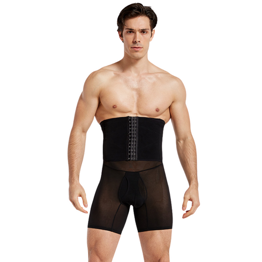 Men's Tummy Control Waist Trainer and Slimming Shorts Compression Set