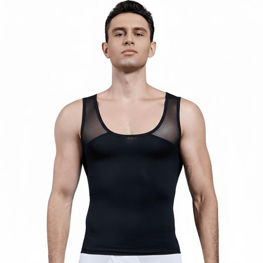 Men's Compression Tank Top | Breathable Mesh & Tummy Control