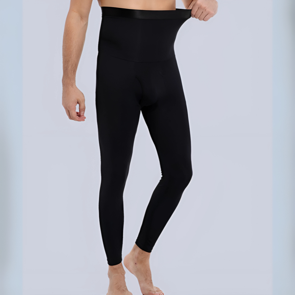 Men's High-Waist Compression Leggings | Supportive Fit & Core Stability