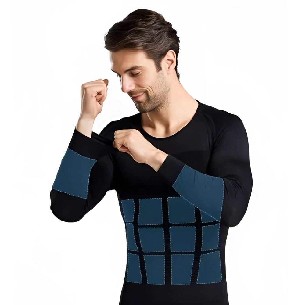 Men's Compression Long Sleeve Shirt | Sculpted Fit & Posture Support